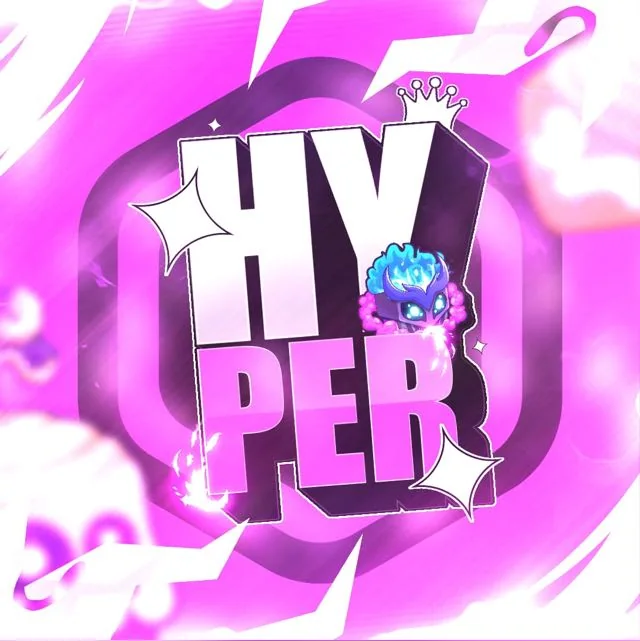 Logo original da HyperFruits em arte rosa gamer